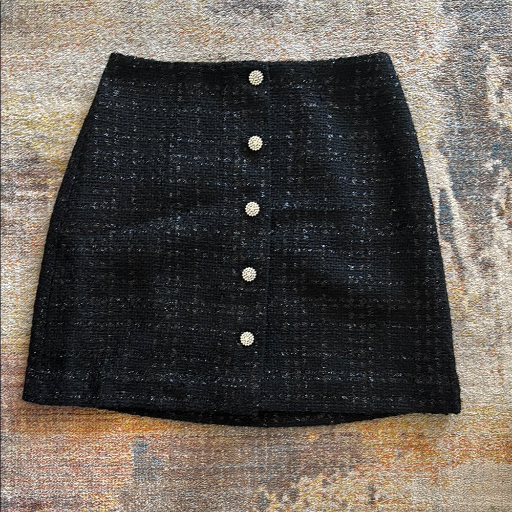 Express Black Tweed Skirt